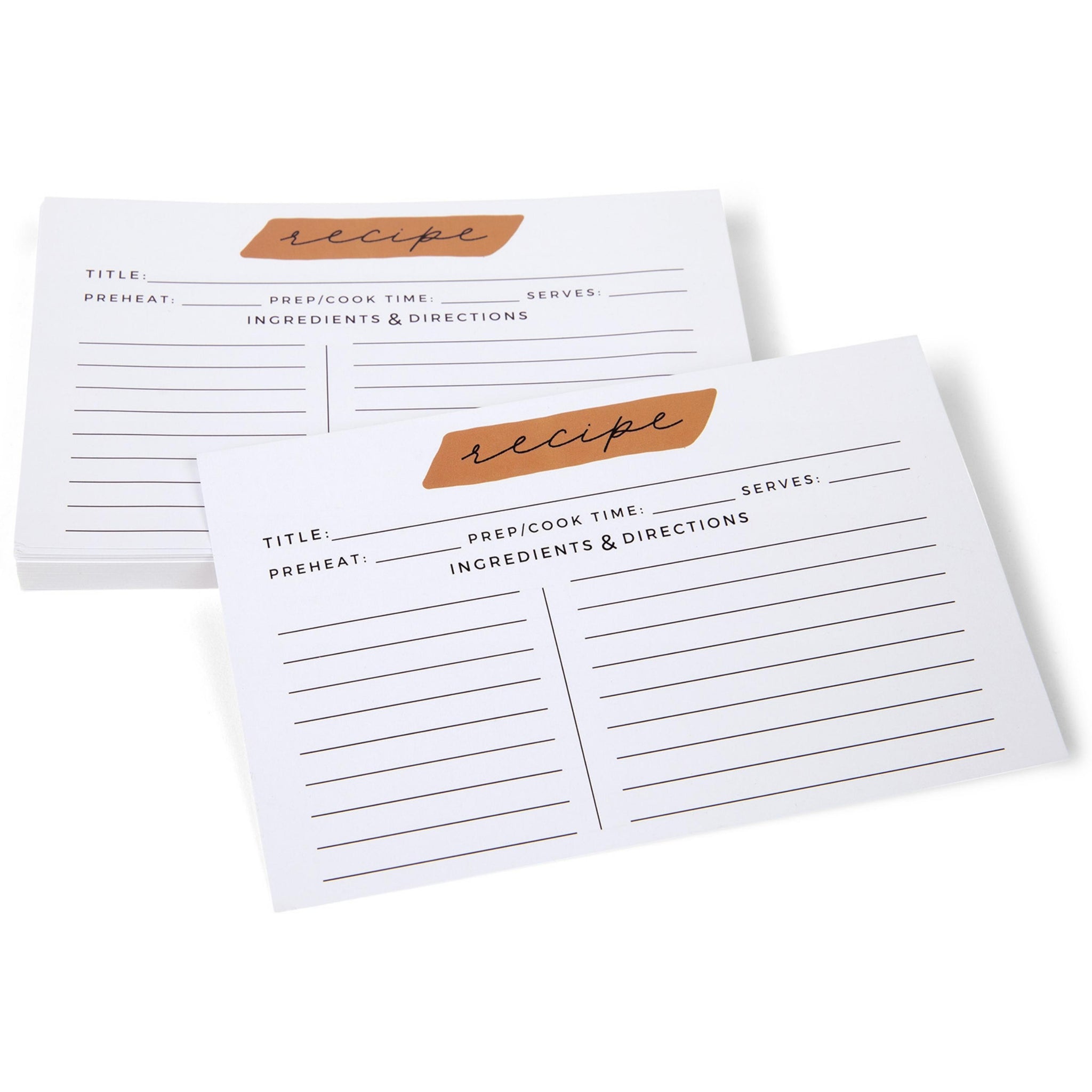 Rust Modern & Minimalist Recipe Cards (4x6 Recipe Cards 50 Pack)